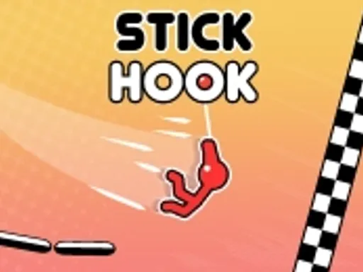 Stick Hook stick figure swinging between hook points over gaps