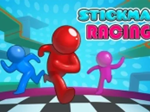 Stickman Racing stick figure sprinting and jumping across obstacle tracks